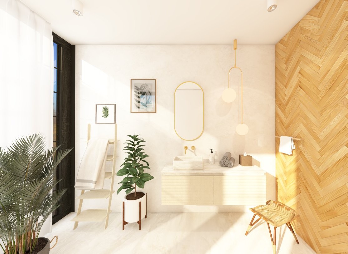 Svěží koupelna (vizualizace)